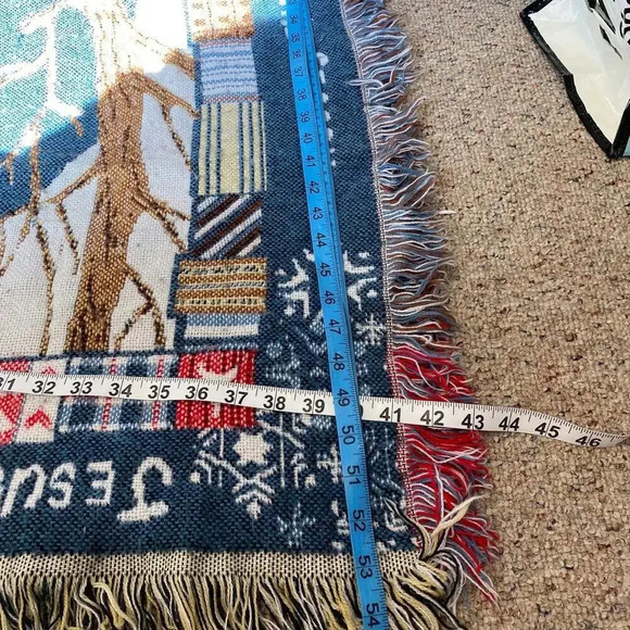 Vintage Jesus is the Reason For the Seasons Throw Blanket Size L53”, W41” - Picture 2 of 4